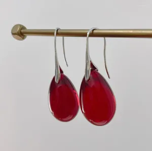 Boucles d'oreilles pendantes LONDANY ballon rouge goutte d'eau en forme de verre pendentif oreille crochet bijoux exquis