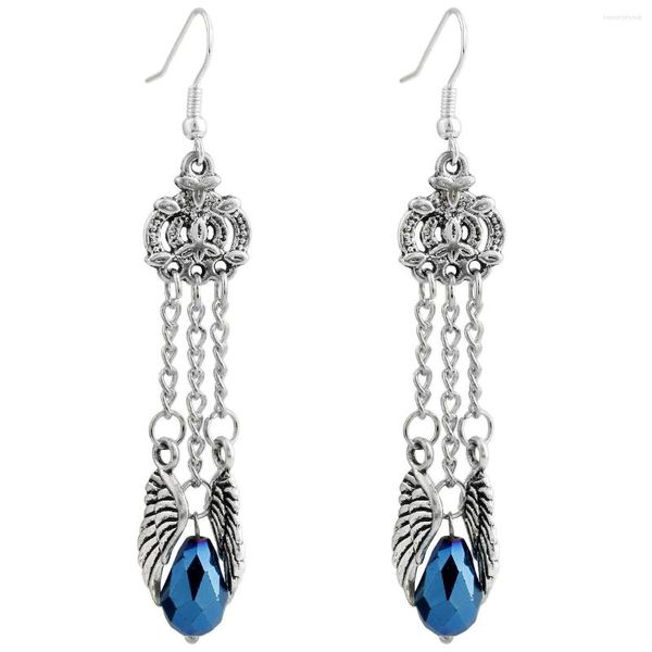 Boucles d'oreilles pendantes longue chaîne boucle d'oreille guérison Reiki cristal pierre goutte femmes bijoux