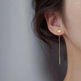Boucles d'oreilles pendantes longue gland coeur goutte couleur or 2023 coréen suspendus femmes mode fête bijoux cadeau