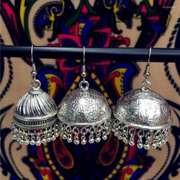 Boucles d'oreilles pendantes LosoDo Vintage Jhumka boucle d'oreille ethnique tribale haute qualité tibétain argent Rajasthan 30 grammes n ° 1 paire