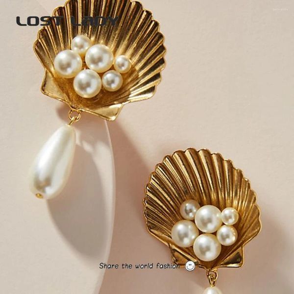 Boucles d'oreilles en peluche perdue mode Lady All-Match Natural Shell for Women Creative Pearl Jewelry Wholesale Accessoires Cadeaux