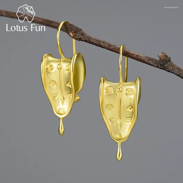 Boucles d'oreilles pendantes Lotus Fun éternité de mémoire, en or 18 carats, en forme d'horloge, amour pour toujours, en argent Sterling 925, bijoux fins de luxe