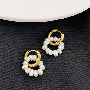 Boucles d'oreilles pendantes en forme de perle d'amour, pendentif en acier titane, Design de Niche, sens de la mode pour femmes, soutien, vente en gros