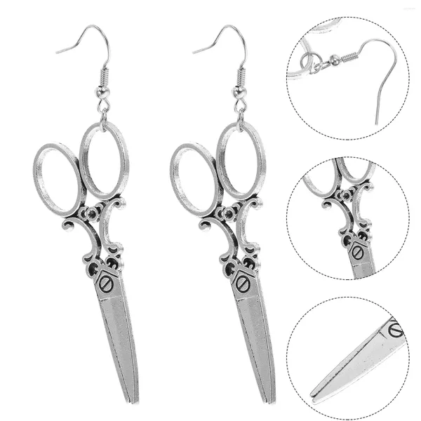 Boucles d'oreilles pendantes en alliage, ciseaux d'amour élégants, décors délicats à la mode, cadeau pour femme, bijoux tendance, pendentif Miss