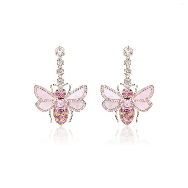 Boucles d'oreilles pendantes en Zircon cubique, jolie abeille, pour mariage, accessoires de bijoux pour femmes et filles, CE11771