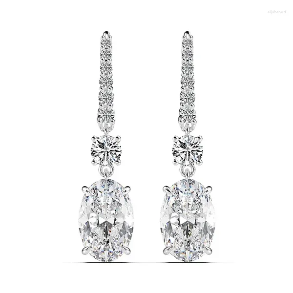 Boucles d'oreilles pendantes de luxe en argent Sterling 925, 7 CT, pierres précieuses Moissanite et Citrine créées, bijoux fins, vente en gros