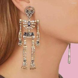 Boucles d'oreilles pendantes de luxe pour femmes, bijoux de citrouille, goutte de fantôme d'horreur d'halloween, exquis, crâne, squelette, pendentif de déclaration