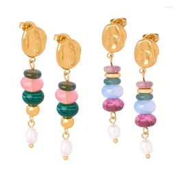 Boucles d'oreilles pendantes de luxe originales et amusantes, perles Boho, Piercing d'oreille, bijoux en acier inoxydable pour femmes, tendance 2024