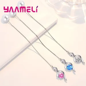 Boucles d'oreilles en peluche de luxe Crystal pour les femmes fiançailles de mariage 925 Bijoux de mode Sterling Bijoux Saint Valentin Cadeau