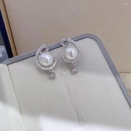 Boucles d'oreilles pendantes MADALENA SARARA en argent sterling 925 pour femme avec zircone cubique Type C