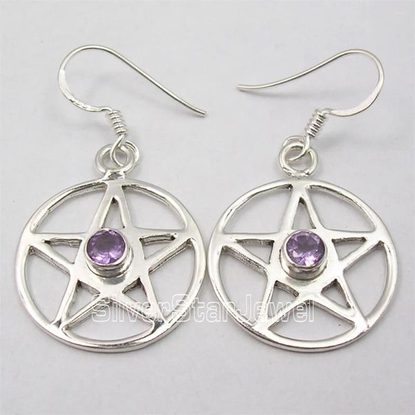 Boucles d'oreilles pendantes plusieurs couleurs classiques pierre semi-précieuse ronde 1.5