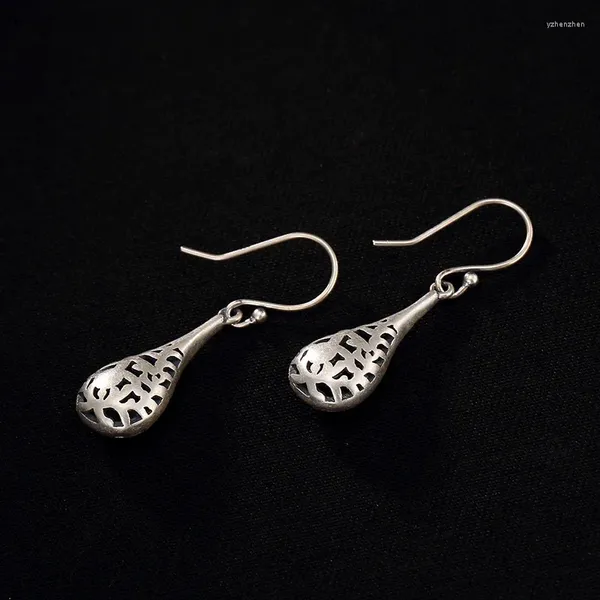 Boucles d'oreilles pendantes MeiBaPJ S990 en argent Sterling Vintage Vase creux Totem pour les femmes Fine fête de mariage bijoux YH