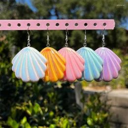 Boucles d'oreilles en peluche sirène des bijoux d'été de coquille de mer indie