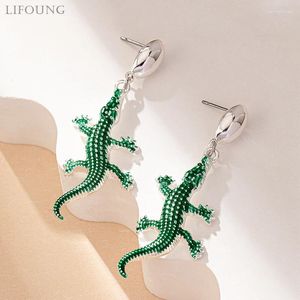 PARAS DE LOS PARAS Dangle Crocodile Post de esmalte verde para mujeres Diseñador de moda Joya de moda Accesorios al por mayor 2024593