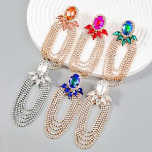 Boucles d'oreilles pendantes métal fleur griffe chaîne gland géométrique femmes exagérée tendance Banquet bijoux accessoires