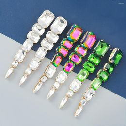 Dange oorbellen metaal vierkant glas geometrische dames overdreven trend banket sieraden accessoires digadagu