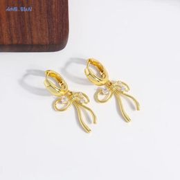 Boucles d'oreilles en peluche mhs.sun 2024 coréen à la mode à la mode plaque bowknot gouttes irrégulières en métal zircon arc cerce de fête femelle bijoux