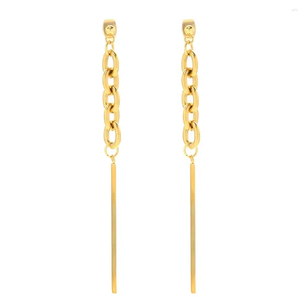 Boucles d'oreilles pendantes MinaMaMa Vintage en acier inoxydable longue chaîne goutte pour femmes filles cercle bâton géométrie barre bijoux cadeau