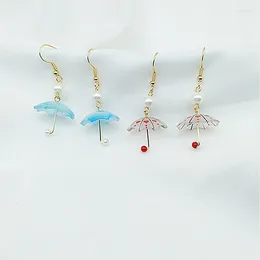 Boucles d'oreilles pendantes, Mini Simulation, petit parapluie, mignon, bijoux en perles tridimensionnelles, vente en gros