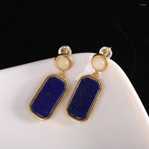 Pendientes colgantes MIQIAO piedra Natural lapislázuli S925 joyería de plata moda de mujer lujo fino 925 puro certificado