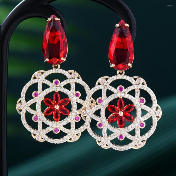 Boucles d'oreilles pendantes Missvikki 2023 dubaï Style rond pour les femmes mariée mariage fête anniversaire cadeau bijoux en gros de haute qualité