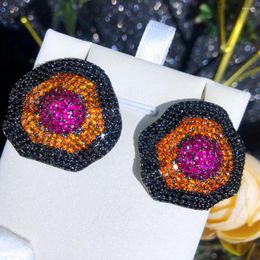 Boucles d'oreilles pendantes Missvikki, breloque ronde Orange pour femmes, mariage, quotidien, bijoux Surper, Noble, luxe, magnifique