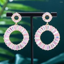 Boucles d'oreilles pendantes Missvikki luxe noir rose pour femmes fête de mariage bijoux de mariée Boucle D'oreille Femme cadeau 2023 tendance