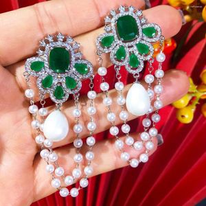 Boucles d'oreilles en peluche missvikki perles romantiques de luxe pour femmes nuptiales mignonnes fleurs brillantes fashion girl girl 2024