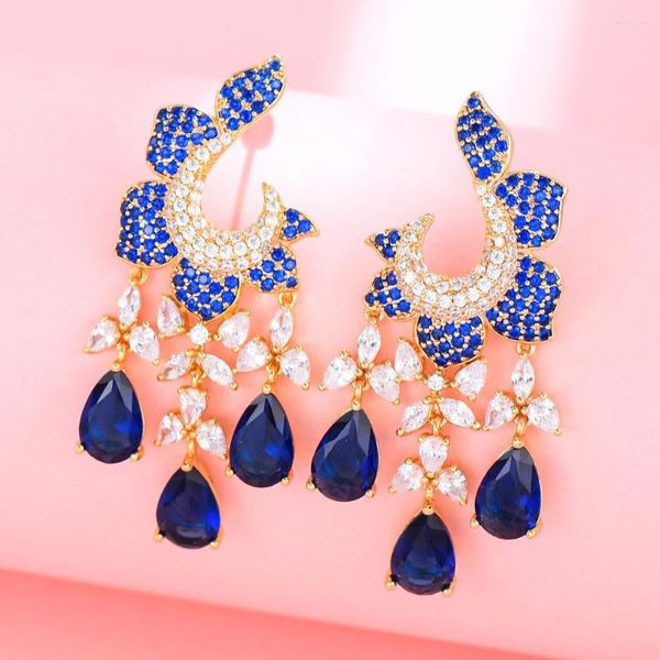 Pendientes colgantes Missvikki declaración romántica azul rojo geométrico lindo para mujer boda fiesta regalo de Navidad al por mayor