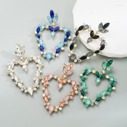 Boucles d'oreilles pendantes Miwens brillant strass géométrique en forme de coeur goutte pour les femmes à la mode cristal bijoux accessoires de fête de mariage