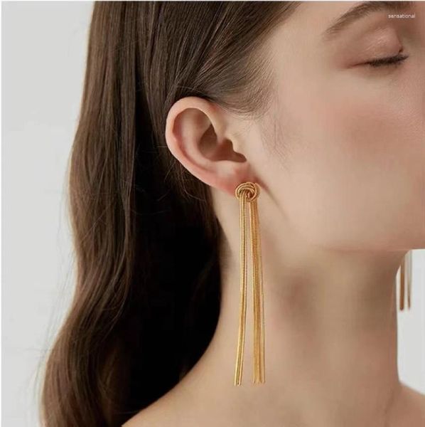 Pendientes colgantes MOXI elegantes para mujer con borlas largas, gota colgante para novia, regalos de joyería para boda y fiesta