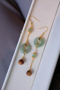 Boucles d'oreilles pendantes MOXI Jade naturel un blanc cadeau d'anniversaire de mariage pour femme bijoux élégants