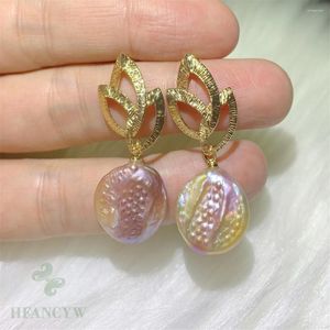 Dange oorbellen Multi-kleuren barokke Pearlring Gouden Ear Drop Hook Natural Jewelry Women Classic South Sea Gift