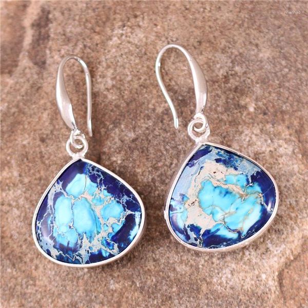 Boucles d'oreilles en peluche multi-couleurs Hook Jasper Hook pour femmes chic Natural Stone Elemy Drop Bijoux Gift Wholesale