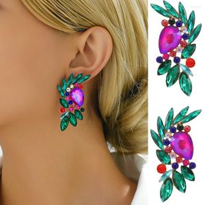 Boucles d'oreilles pendantes multicolores en verre de cristal, décor de luxe de qualité, bijoux inhabituels pour fête de mariage, style Boho, tendance, vacances pour femmes