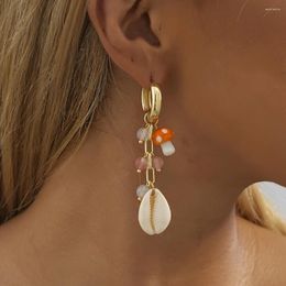 Boucles d'oreilles pendantes en forme de champignon, coquillages, perles d'amour, bijoux d'ambiance à la mode pour femmes coréennes