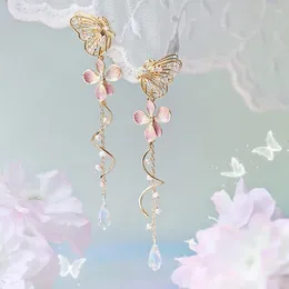 Boucles d'oreilles pendantes MWSONYA à la mode mignon papillon fleurs pendentif fleur perle gland pour les femmes goutte bijoux