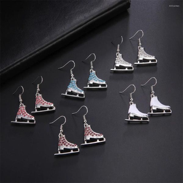 Pendientes colgantes My Shape Zircon Skate zapatos gota para mujer niñas cristal aleación de Zinc mujer Color rosa colgante joyería de moda