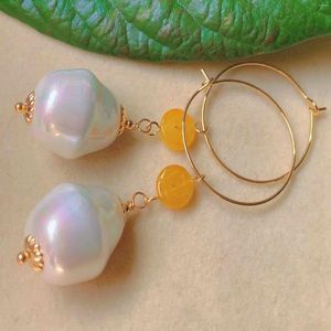 Boucles d'oreilles en peluche naturelle baroque blanc perle jaune tourmaline gold clip-on enfants femme lustre minimaliste hoop diamant hommes perlé