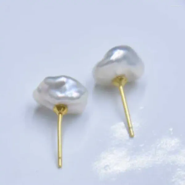 Pendientes colgantes Perla blanca barroca natural 14K Moda Mujer Acuicultura Suerte Agua dulce Hermoso Día de la Madre Gancho Navidad