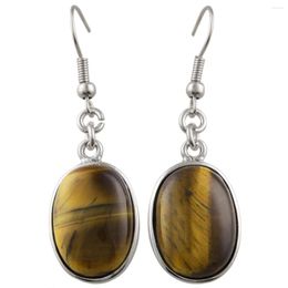 Boucles d'oreilles pendantes en cristal naturel, Quartz, oeil de tigre, pierre de guérison, goutte Reiki, bijoux pour femmes, cadeau pour filles