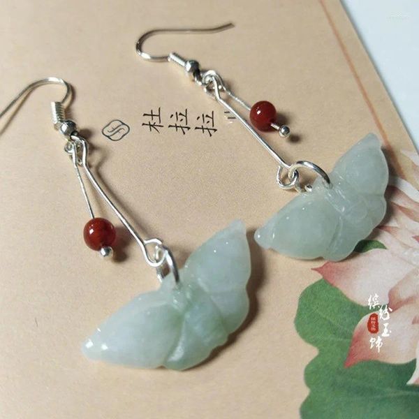 Pendientes colgantes de la esmerera natural jade diy encanto accesorios de moda accesorios de moda hombre ahd de la mujer