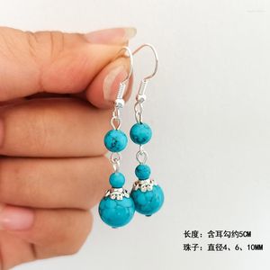 Dangle Oorbellen Natuurlijke Groene TURQUOISE Hand Gesneden Water Drop Mode Boetiek Sieraden Mannen En Vrouwen Gift Groothandel