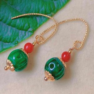 Boucles d'oreilles en peluche en forme de citrouille naturelle Jadeite South Red Reds Gold Ear Hook Party Bohemian Gemstone Diamond Platinum Formal Enfants