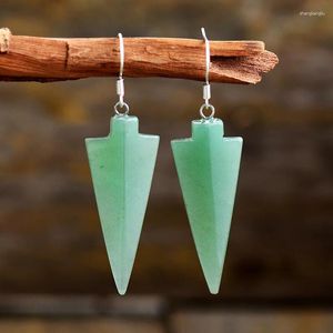 Boucles d'oreilles pendantes en pierre naturelle, accessoires de bijoux en pointe de flèche