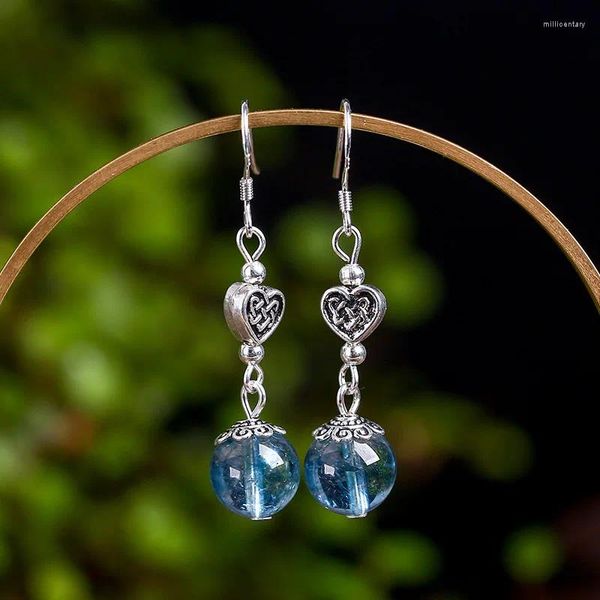 Boucles d'oreilles pendantes en Agate d'eau naturelle, sculptées à la main, goutte d'eau, bijoux Boutique de mode, calcédoine, cadeau pour femmes, vente en gros