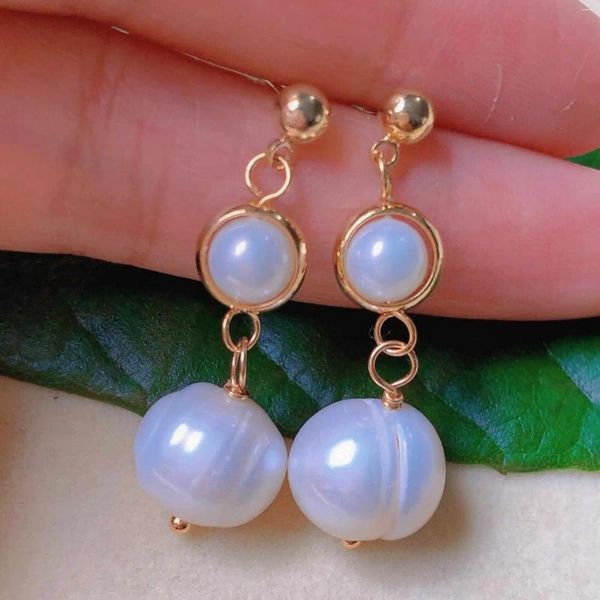 Boucles d'oreilles en peluche blanche naturelle haplopore incrustation oreille 18k oreille oreille étalon accessoires de fête des mères