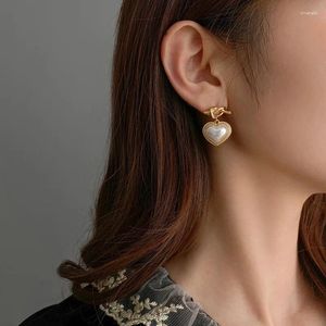Dange oorbellen naald etnische stijl mode love parel eardrop online verfijnde persoonlijkheid trendy ontwerp vrouwen