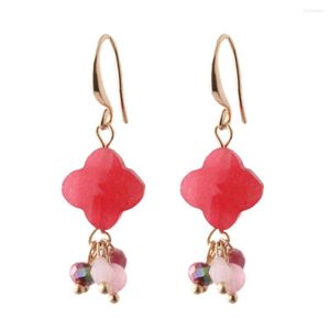 Dange oorbellen Neefu Wofu Drop Earring Natural Stone vierbladige klaver kristallen merk Charm BRINCO Kerstoor Accessoires Oorbellen