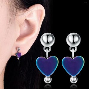 Boucles d'oreilles NEHZY plaqué argent pour femme, bijoux à la mode, haute qualité, couleur Simple, zircone cubique, mi-longues, en forme de cœur